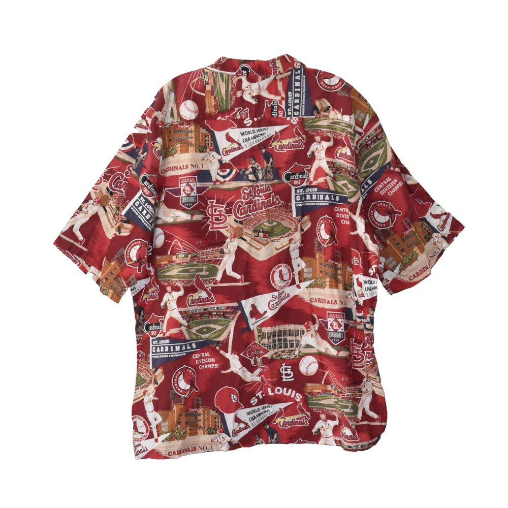 A2 Auth REYN SPORTS St Louis Cardinals Short Sleeve Button Down Shirt Size XXL